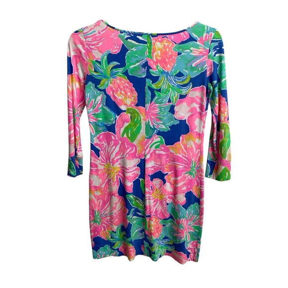 Lilly Pulitzer Sz XXS Marlowe Dress Jungle Utopia Floral‎ Pink 100% Pima Cotton - Picture 2 of 12